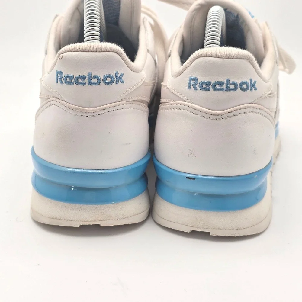 Vintage Reebok Classic Leather Sneakers Women 8.5 White 80s Style Retro Shoes